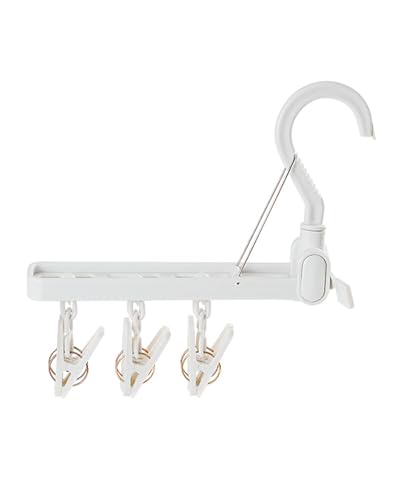 Alip洗濯物干し 室内 折りたたみハンガー 携帯 旅行 ハンガー コンパクト 洗濯ハンガー 折り畳みハンガー 軽量 物干しハンガー ABS+PP製5連掛の穴トラベルハンガー多機能衣類整理や洗濯物干しハンガー 省スペース 多用途出張/キャンプクリップあり