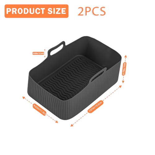 Air Fryer Silicone Liner for Cosori Dual Air Fryer 8.5L/Ninja/Tower,2pcs Air Fryer Liners Reusable Air Fryer Accessories for Ninja Foodi AF300UK and Other Dual Air Fryer