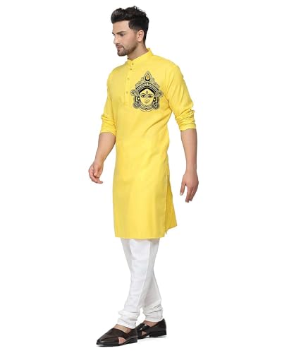 Image of Men's Digital Printed Kurta for Festival Navratri Pooja