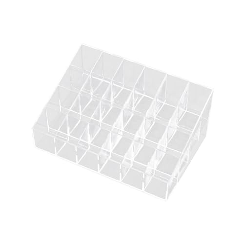 "Abbraccia" アクリル化粧品収納ボックス化粧品ディスプレイケースコンパクト口紅ホルダーデスクオーガナイザーリップグロスボトル引き出し用, 24 グリッド