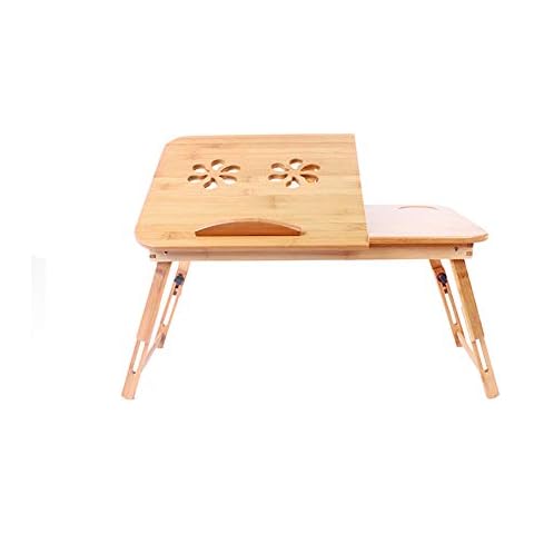 E2B® Bamboo Portable Computer Table Laptop Stand, Fordable Lap Desk Reading Book, Watching Movies on iPad - 55 x 35 x 29 Cover