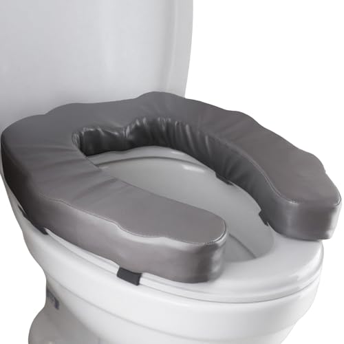 Raised Toilet Seat Cushion for Elderly - Adds 2 inches - U Shape Toilet Seat Riser with High-Density Foam for Enhanced Comfort & Elevation, Universal Fit