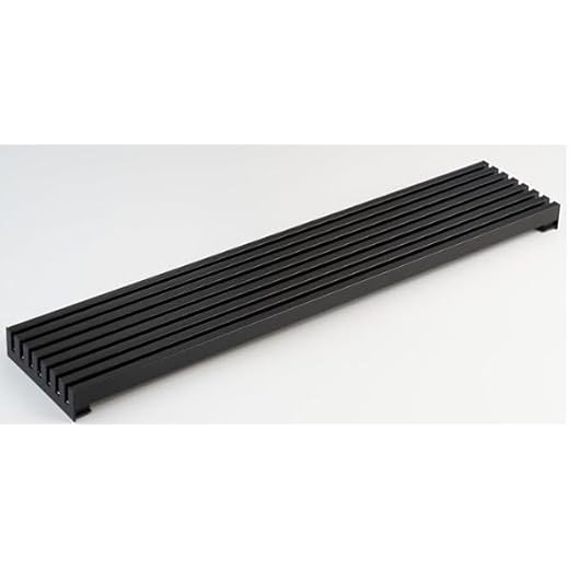 Rejilla Ventilación - Color Negro - 8 Lamas de Aluminio de 90 cm -2 Soportes Laterales y Recortables de Plástico de 12 cm -para hornos y frigoríficos Adaptable Muebles de Menos de 12 cm (NEGRO)