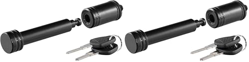 Image of CURT 23518 Black Trailer Hitch Lock, 5 /8-Inch Pin Diameter, Fits 2-Inch Receiver (Pack of 2)