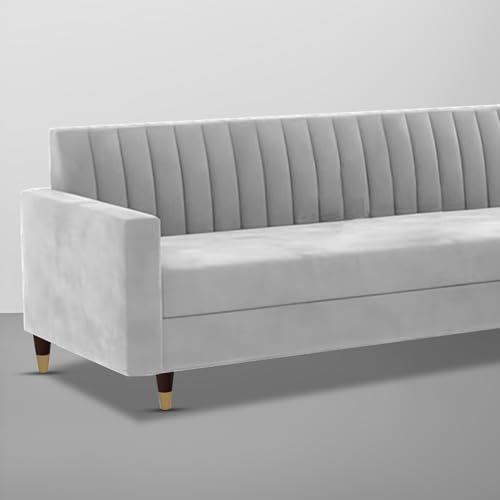 Image of Casaliving Garcia 3 Seater Sofa Set for Living Room (Grey Colour) Premium Fabric Sofa