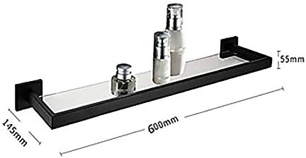 DKee Scaffale da Bagno Moderno Bagno in Acciaio Inox Rettangolare Nero Accessori for