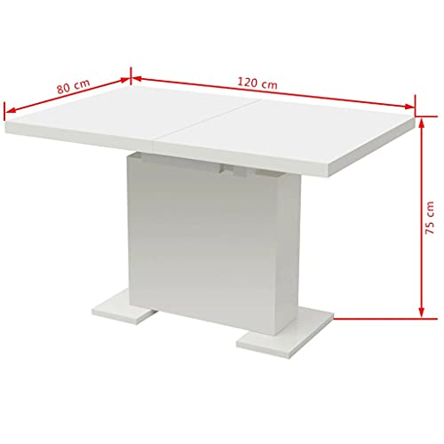 Vidaxl Extendable Dining Table High Gloss White Kitchen Dining Room Dinner #TOP7