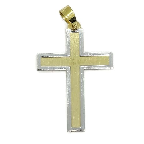Croix bicolore or 18 carats Never Say Never, le choix d'un bijou plat qui ne s'altère pas