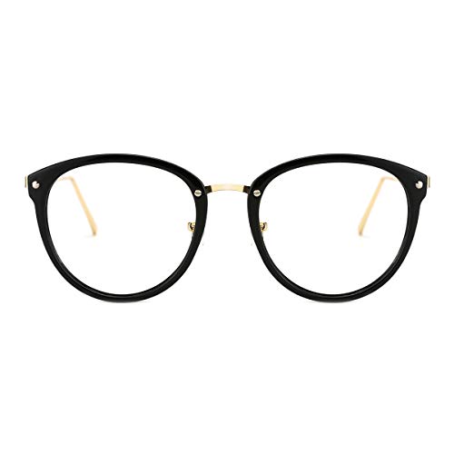 TIJN Blue Light Block Glasses Round Optical Eyewear Non-prescription Eyeglasses Frame for Women