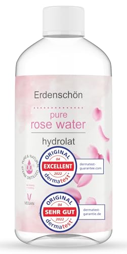 500 ml Test Ganador y Dermatest Veredicto Muy bueno! Agua de rosas orgánica – 100% natural vegano tónico facial sin aditivos artificiales