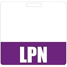 LPN Badge Buddy Purple - Heavy Duty Badge Tags for Licensed Practical Nurses - Double Sided Identification Card