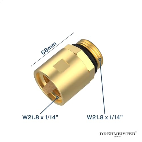 Drehmeister LPG-Aufsatz mit Sinterfilter – W21,8x1/14 Tankadapter-Zwischenstück für saubere Autogasbetankung