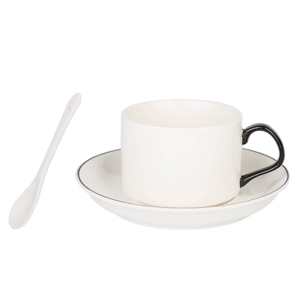 Tazze caffè/tè con Piatto 6.8 Oz, Set di Tazza di Porcellana, Tazze in Ceramica per caffè E Cacao, Premium qualità Osso Cina Tazza Tazza, Set di Dono Tazza per Uomo Dad Dad Mom