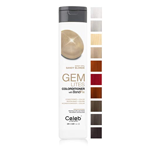 Celeb Luxury Gem Lites Colorditioner, Semi-Permanent Professional Hair Color Depositing Conditioner, Sandy Opal