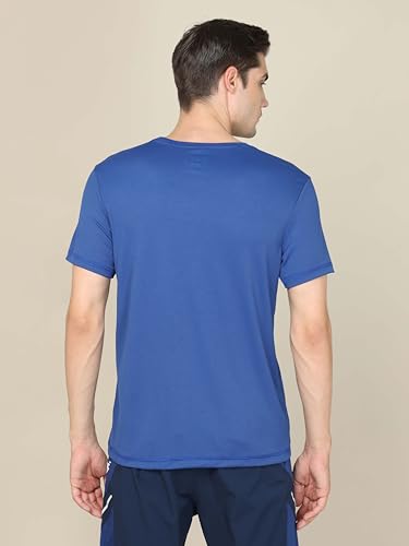 Image of TECHNOSPORT Men's Slim Fit Polyester Activewear Sports T-Shirt with Moisture-Wicking Comfort for Workout, Running & Gym