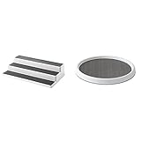 Copco 2555-0188 Non-Skid 3-Tier Spice Pantry Kitchen Cabinet Organizer, 15-Inch, White/Gray &...