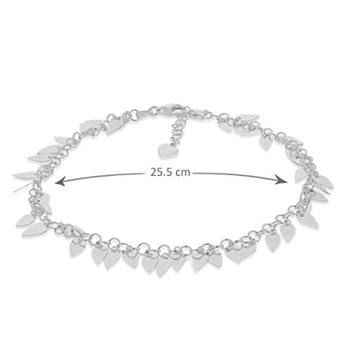 Tobillera de plata de ley 925 Tuscany Silver con flecos ajustables para mujer 4