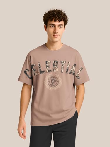 Image of BULLMER Trendy Half Sleeve Oversized Cotton Blend Crew Neck Tshirt for Men - Pack of 2