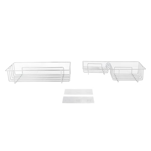 PYUDKLSMN Juego de 2 estantes flotantes para Inodoro, Organizador de Pared para baño, Estante de Almacenamiento Colgante Multifuncional de Hierro montado en la Pared con Adhesivo sin