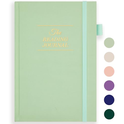 JUBTIC Reading Journal - Log and Track Reading Progress - Gift for Book Lovers - 75 Books, A5 Size (Pastel Green)
