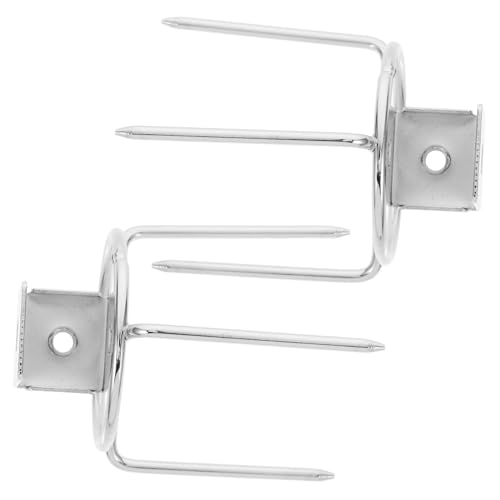 LALADEFIEE 2pcs Stainless Steel Rotisserie Forks Heavy Duty Bbq Grill Accessories for Air Fryer and Outdoor Cooking Design with Built Rotating Mechanism for Even Cooking and Efficiency