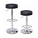 Zestaw 2 okrągłe białe czarne skórzane stołki barowe nowoczesne vintage chromowane nogi regulowane hydrauliczne stolce barowe (Color : Czarny)