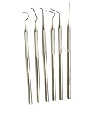 Premium Set of 10 Stainless Steel Precision Micro Probe Set Combo-Straight, Single, Short Double, Long Double, Triple and Hook Tips 5.5' (14cm) (Set of 6 Each)