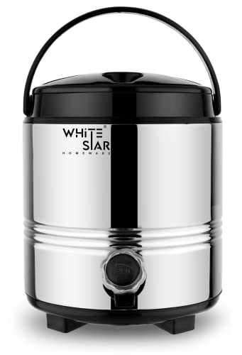Image of WHITESTAR Stainless Steel Insulated Water Bottle /Jug for Traveling, Office, Kitchen I 5 Liters of Water Storage Container with Airtight Lid and Leak Proof Tap I Unbreakable & Durable