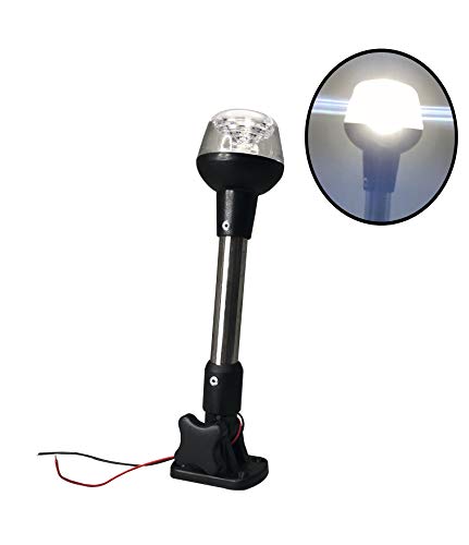 Marine Adjustable Folding All Round Pole LED Light 9.5H Navigation Stainless St by PactradeMarine