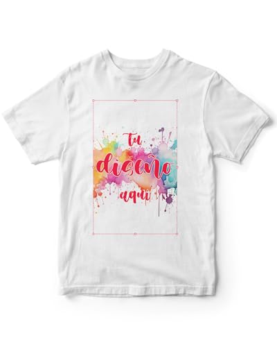 REGALOART Camiseta Personalizada de Manga Corta - Color Blanco - Unisex 100% Algodón - Camisetas Personalizables por Delante y Detrás - Regalos Personalizados - Hecho en España