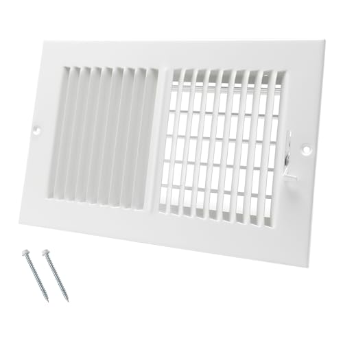 10 x 6 Inch [Duct Opening] Air Vent Covers for Wall or Ceiling - High Airflow 2 Way Steel Ventilation - Adjustable Wall/Ceiling Register 11-3/4 Inch x 7-3/4 Inch [Overall Dimensions]