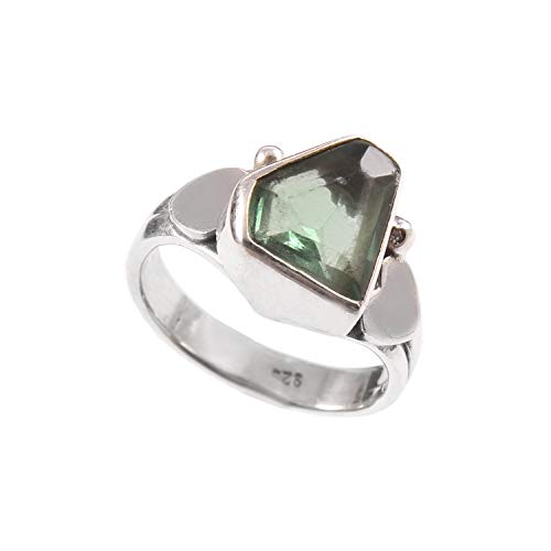 Bague fiançailles argent améthyste verte, le cadeau idéal de promesse