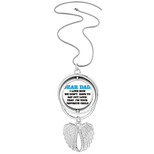 Collier pendentif ailes d'ange Dear Dad en argent pour hommage et deuil