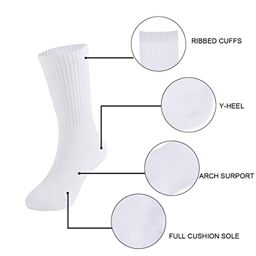 EPEIUS Kids Boys/Girls' Cushioned Crew Socks Thick Cotton Athletic Socks 6 Pack 4-14 Years3