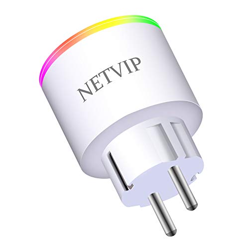 Preisvergleich Produktbild NETVIP Smart Steckdose Ferngesteuerte Stecker WLAN Intelligent Plug Remote Voice Steuerung Timer Schaltbare Stromverbrauch messen Smart Plug Kompatibel mit Alexa Echo / Google Home / IFTTT