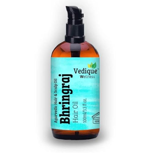 Huile capillaire Bhringraj VEDIQUE 500 ml, le soin ayurvédique entièrement naturel et précieux