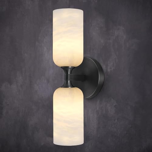 Sucelating Alabaster Wall Sconce 14in Black Sconces Wall Lighting, Imported
