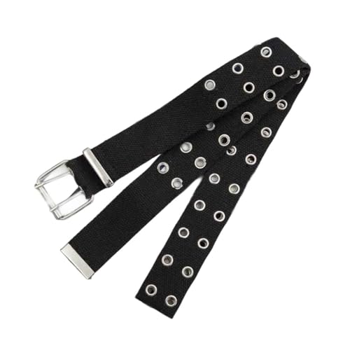 Women's Buckle Belt Metal Adjustable Belts Casual Metal Buckle Medium Double Grommet Summer Winter