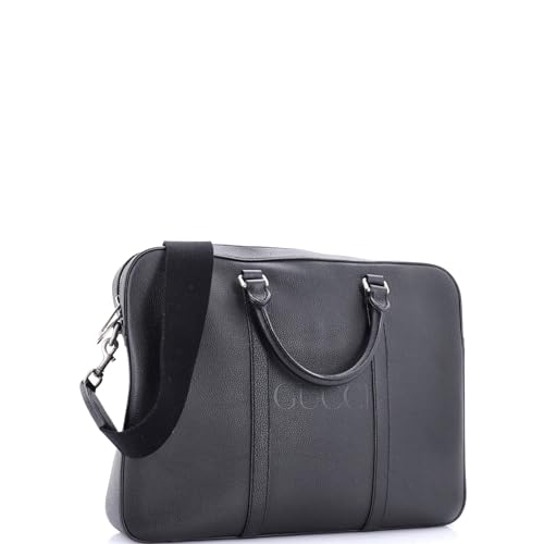 Pre-Loved Logo Briefcase Leather Medium, Black2