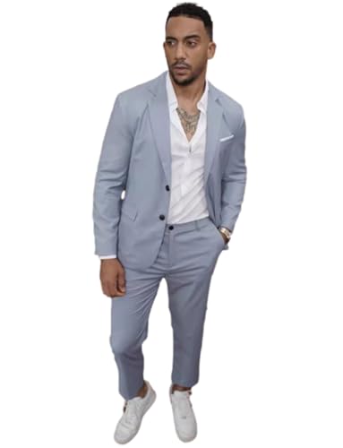 Costume 2 pièces pour homme avec veste à boutons et pantalon élégant Kromoc