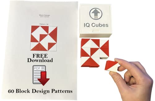 Iq Cubes - Kohs Cubes,9 Cubes,Block Test,Cognitive Spatial Reasoning Test,Block-Design Test,9 Piece Set,Iq Test,Kohs Blocks,Learning Toys, Colored Blocks,Intelligence Test (Red And White) #TOP1