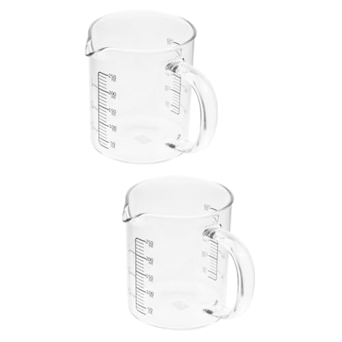 Amosfun 2 Pièces Tasse à Lait Graduée Tasse à Café Avec Balance Tasse Graduée Tasses à Mousser à Expresso Tasse à Mesurer Transparente - Tasse à Mesurer Tasse à Café Claire Un Verre