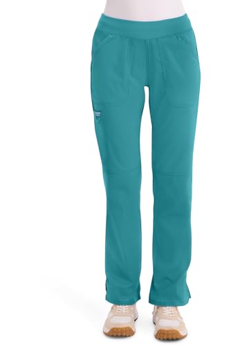 Image of Cherokee Women Scrub Pant with Straight Leg Pull-on Pant Medical Bottom with 4 Pocket & 2-Way Stretch Fabric - WW110