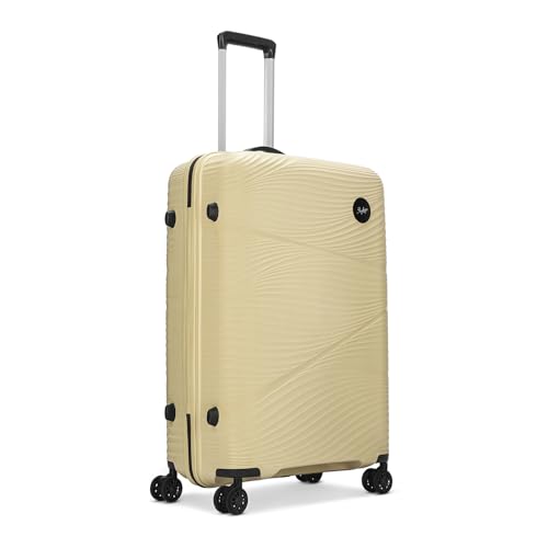 Image of Skybags Swirl Check-in Trolley Bag 75cm | Large Hard Luggage | 8 Wheels Suitcase for Travel | 3-Digit Combination Lock with Anti-Theft Zipper | Polypropylene | 3 Years Warranty - Unisex (Beige)