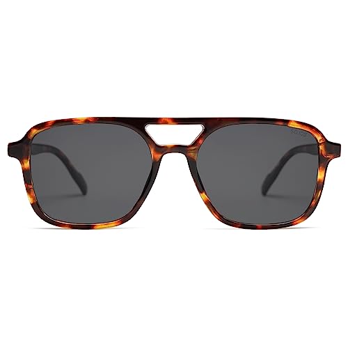 Image of SOJOS Retro Aviator Sunglasses for Women Men,Trendy Rectangle Womens Mens Shades Sun Glasses SJ2202