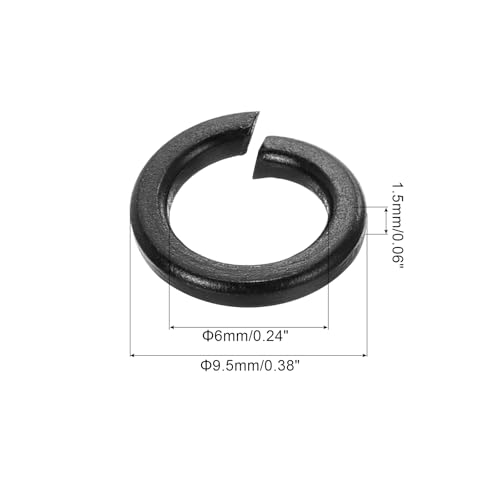 QUARKZMAN Spaltscheibe, M6 304 Edelstahl Federring 25 Stück, Schwarz
