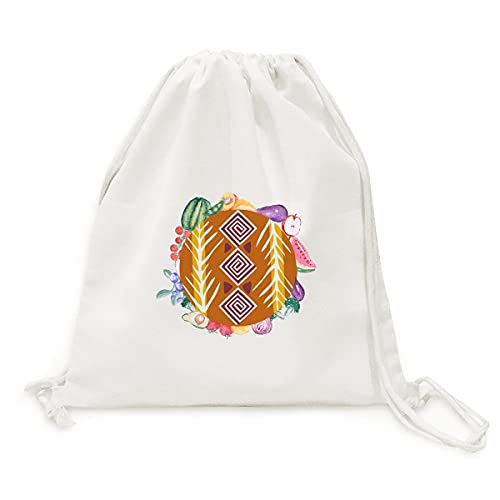 Sac en tissu pliable à sangle mexique totems cabas courses fruits légumes marron