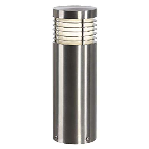 SLV Luminaire d'Extérieur LED VAP SLIM 30 | Rond, lampadaire d’Extérieur | Design en Inox pour Eclairage d’Extérieur Raffiné | borne, Potelet Borne Lumineuse Extérieur, Eclairage d’entrée, Lampe de Jardin | E27, A - A++
