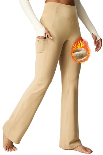 Heathyoga Calça de moletom cargo feminina, impermeável, forrada com lã, perna larga, calça de moleto
