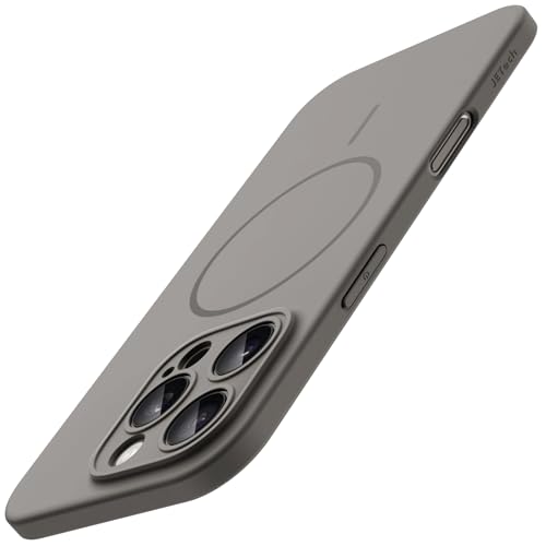 JETech Magnetische Dünn Hülle für iPhone 16 Pro Max 6 9 Zoll Kompatibel mit MagSafe Vollständig Kameraschutz Ultra Slim Leicht Matt Finish Minimalistische Handyhülle (Titan Natur)